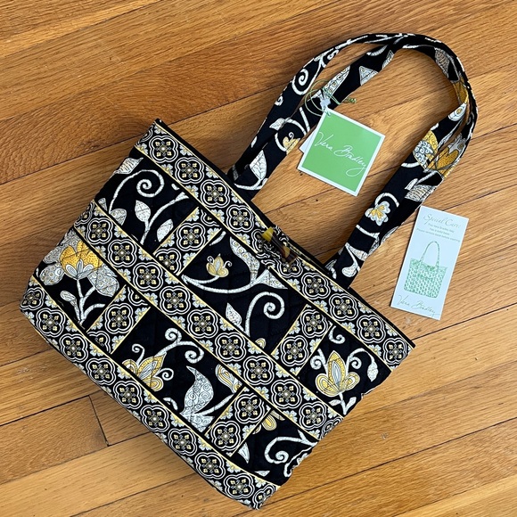 Vera Bradley NWT Small Tic Tac Tote Handbag Purse Mini Tote in Yellow Bird - Picture 3 of 10